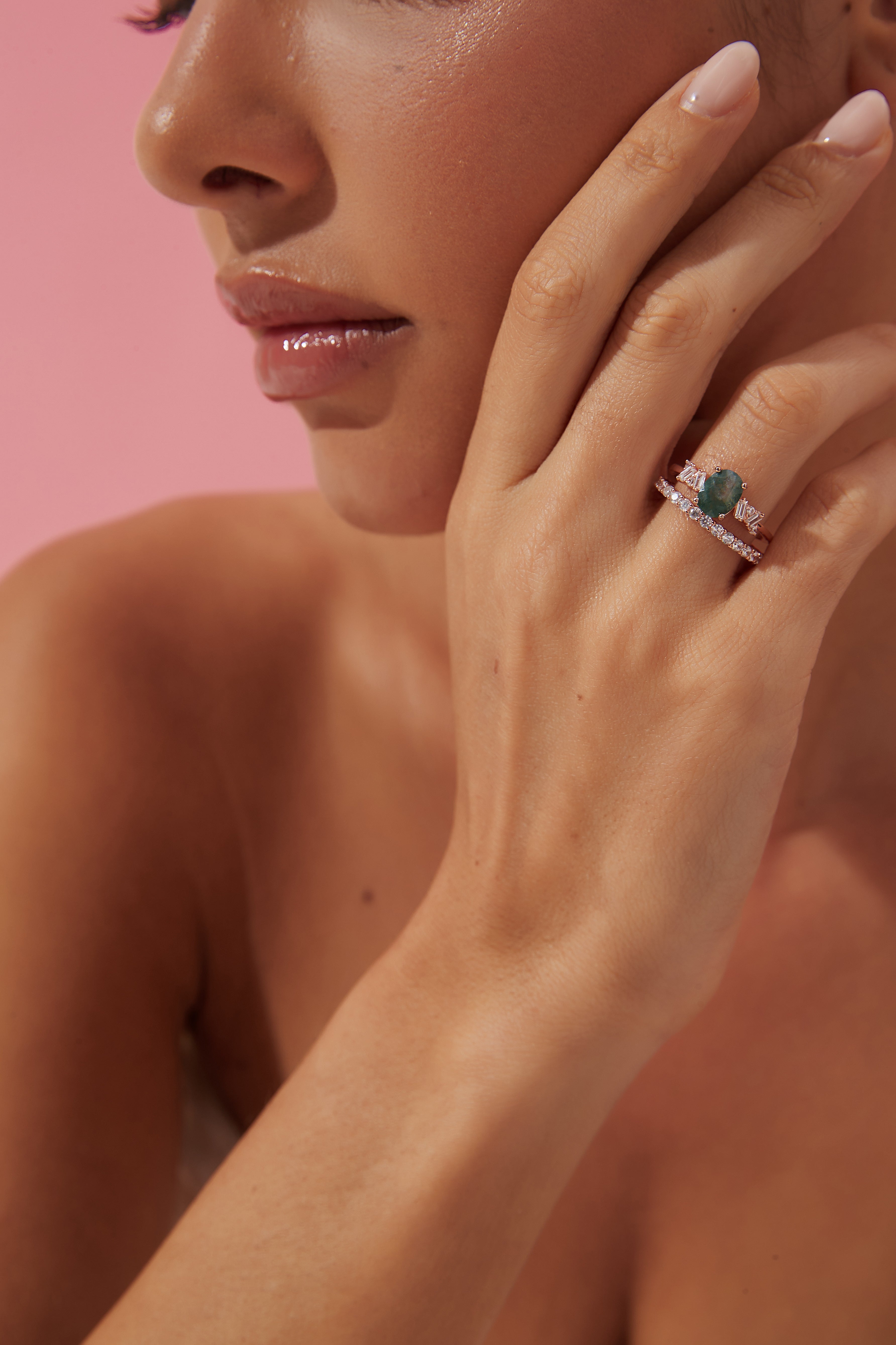 【Sylvan Whisper】Unique Handmade Natural Moss Agate Engagement Ring 1.5ct Oval Shape