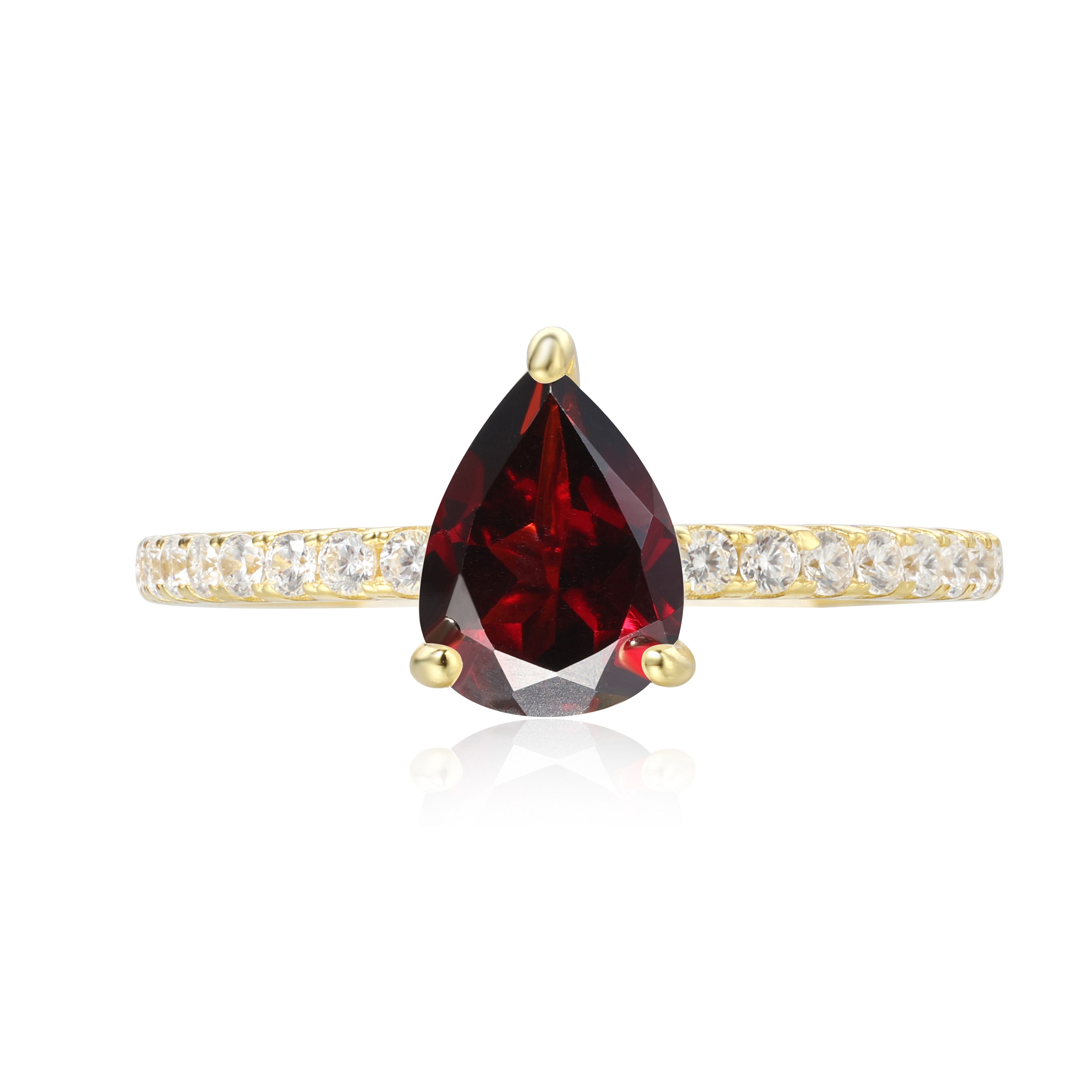 【Rubellite Cascade】Unique Handmade Natural Rhodolite Garnet Engagement Ring 0.8ct Pear Shape