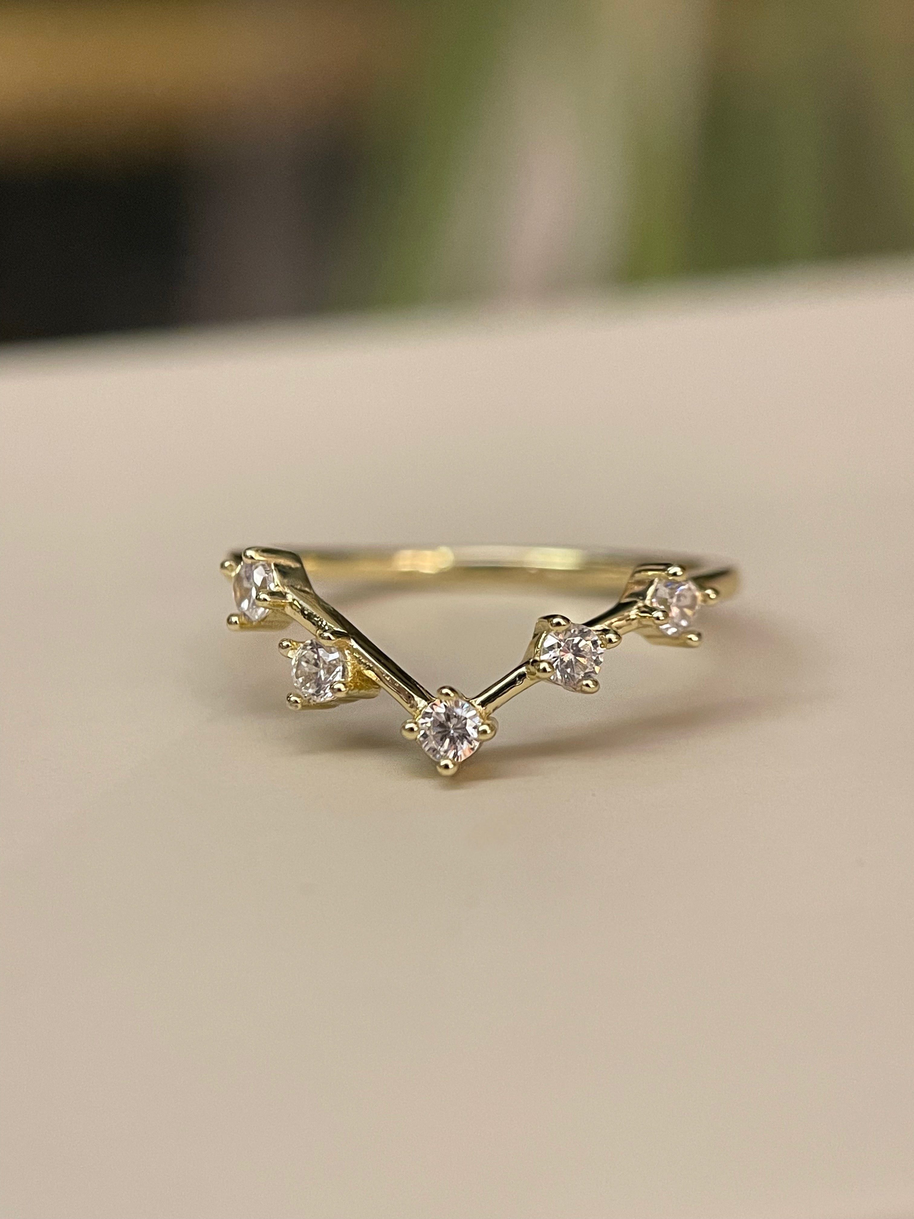 【Vela Sync】Handmade Engagement Ring Stacking Band Solid Gold