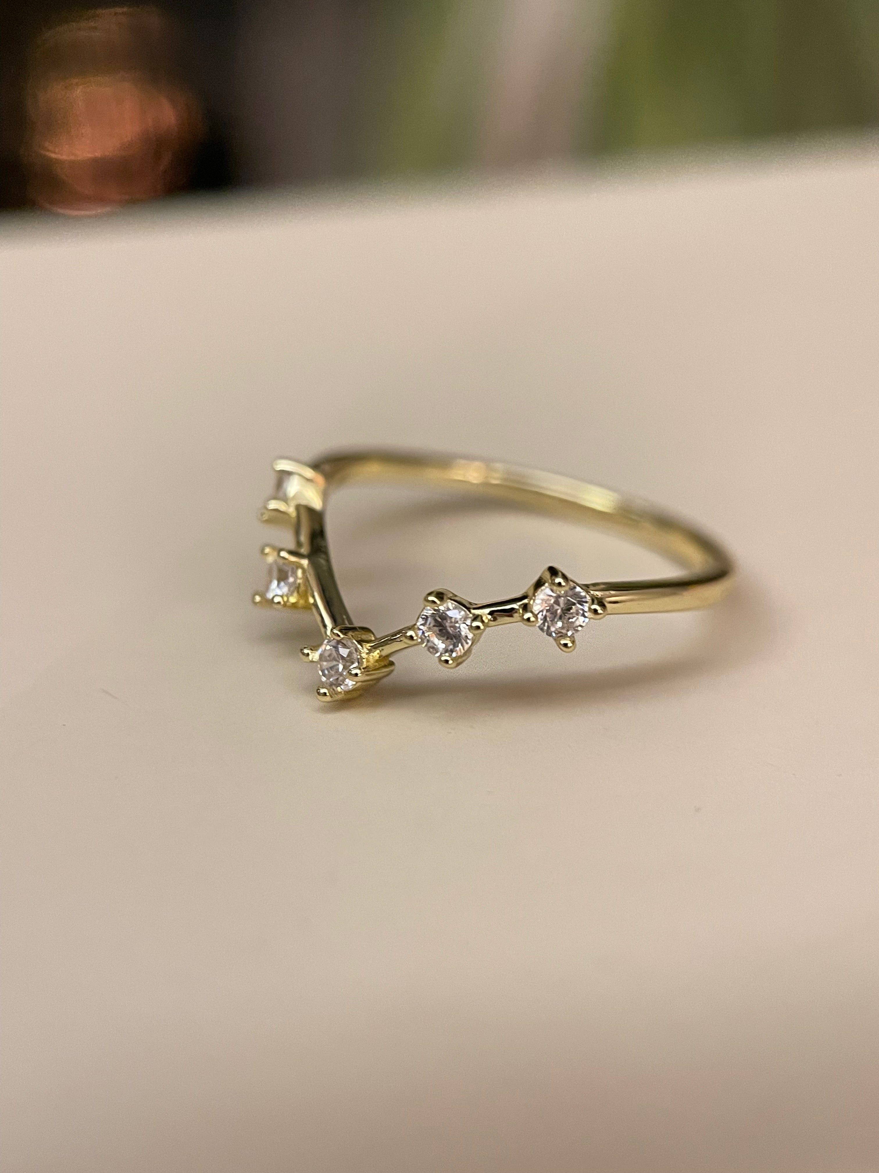 【Vela Sync】Handmade Engagement Ring Stacking Band Solid Gold