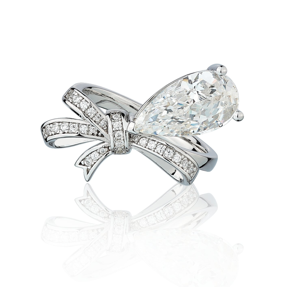 Pear Shape Moissanite Engagement Ring