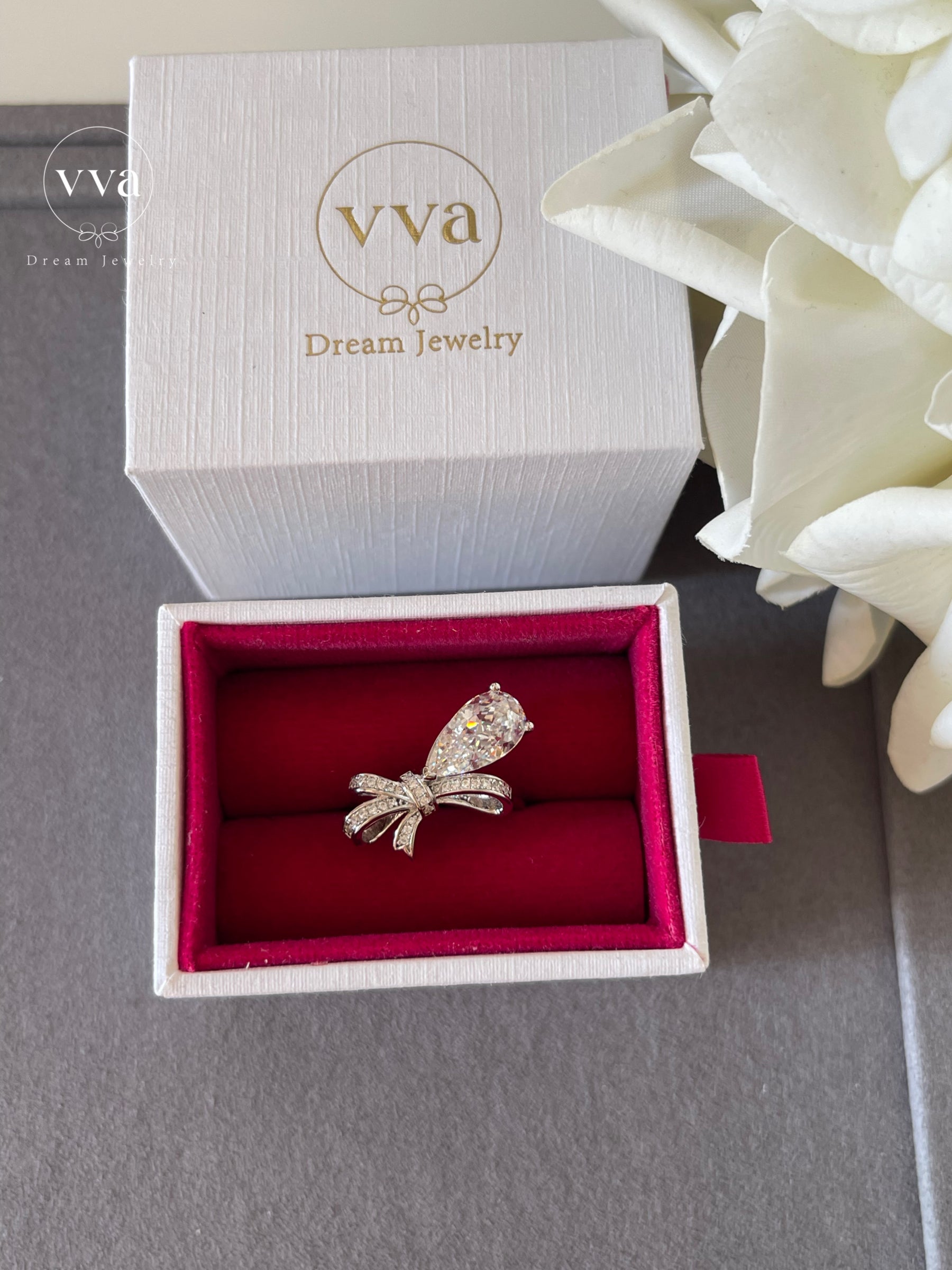 Pear Shape Moissanite Engagement Ring