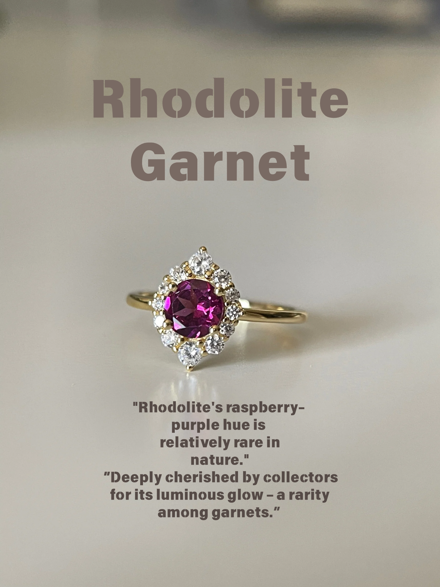 【SCARLETTE】Handmade Natural Rhodolite Garnet Engagement Ring Oval Shape 3ct