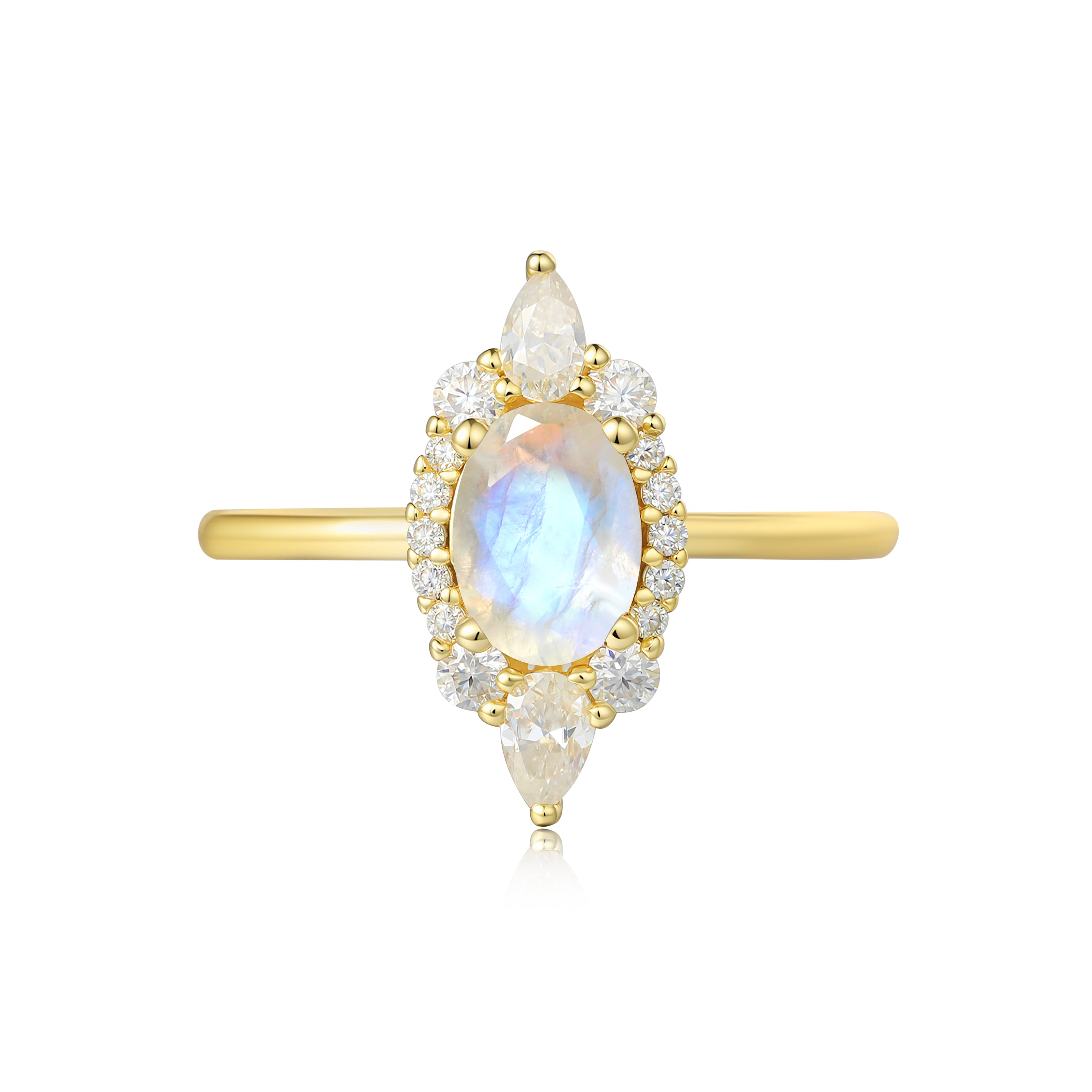 Diana's Bow | Vintage Art Deco Inspired Blue Moonstone Engagement Ring