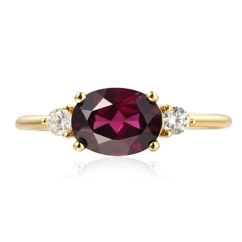 【Rubicund Ember】Unique Handmade Natural Rhodolite Garnet Engagement Ring 1.5ct Oval Shape