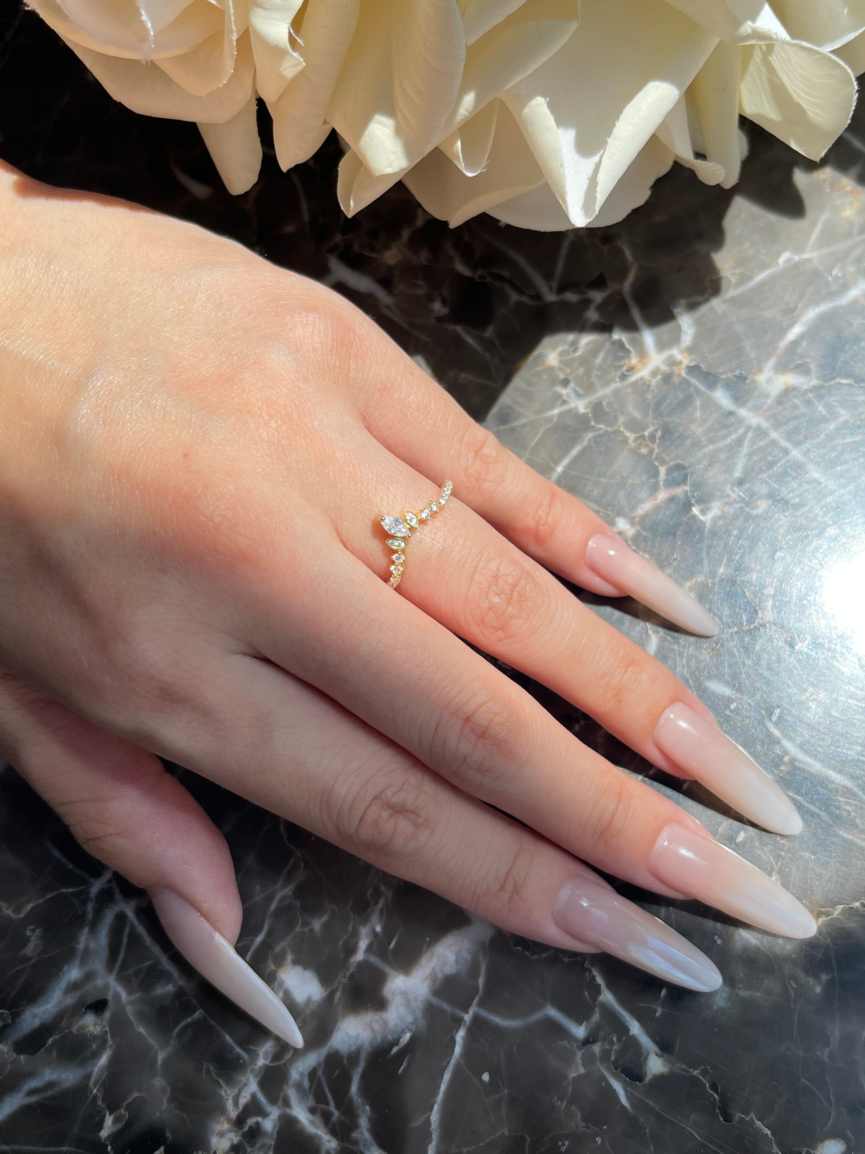 【GENEVIEVE SET】Unique Handmade Natural Blue Moonstone Engagement Ring Set 2pcs Oval Shape 1.5ct