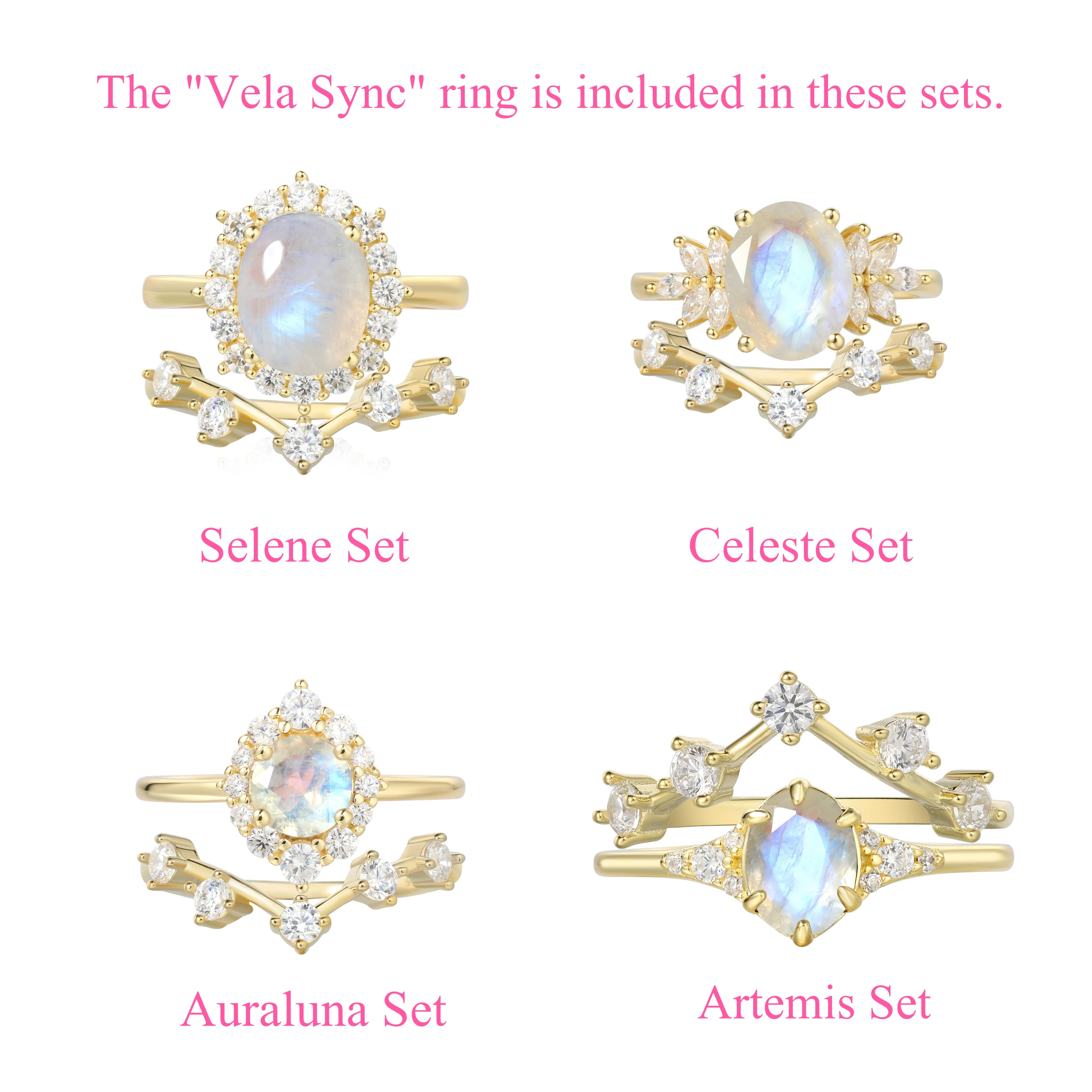 【Vela Sync】Handmade Engagement Ring Stacking Band Solid Gold