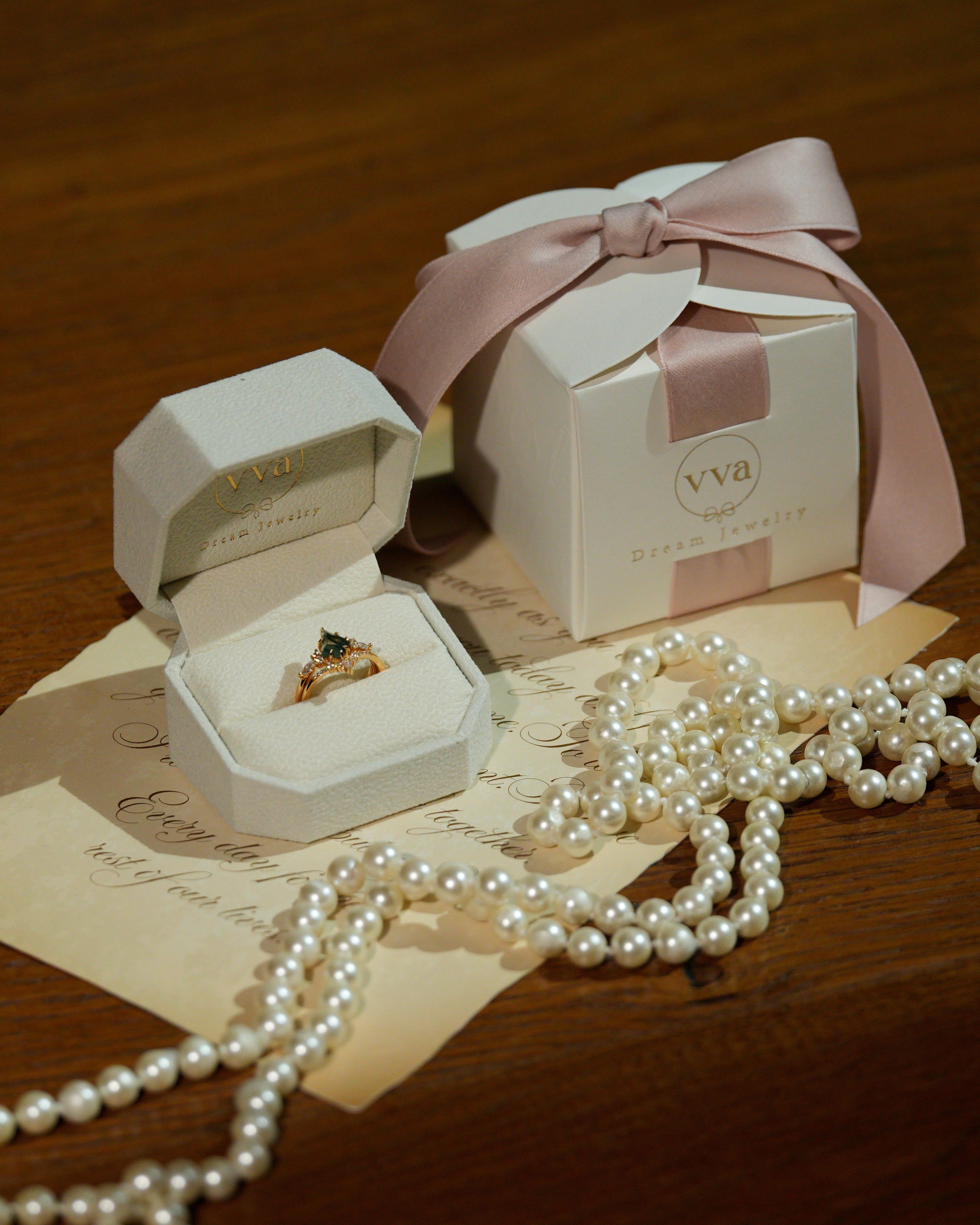 【Rootkeeper】Bague de fiançailles unique en agate mousse naturelle faite à la main, de forme ovale, 1,5 ct