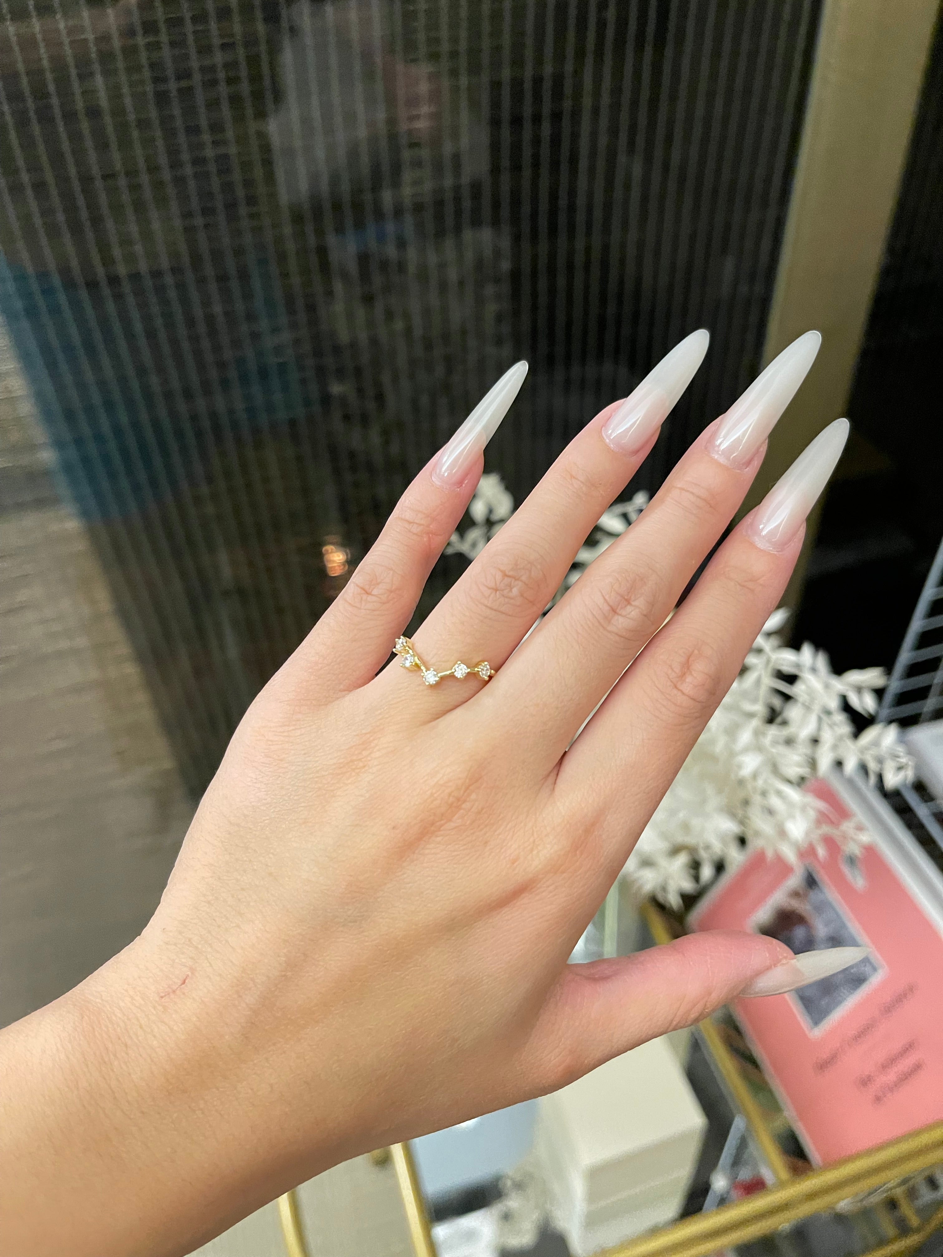 【Vela Sync】Handmade Engagement Ring Stacking Band Solid Gold