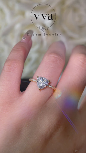 Trillion Moissanite Engagement Ring 1ct