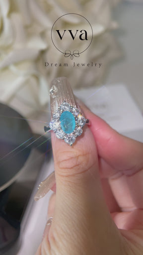 Lab-Created Blue Paraiba Tourmaline Ring 1.5ct