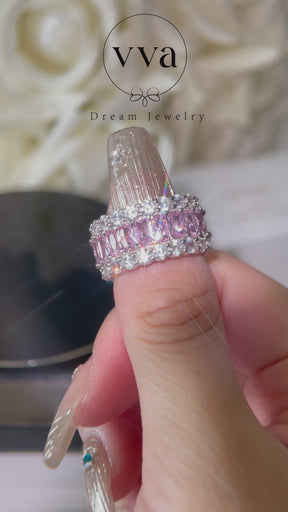 Luxury Pink Moissanite Ring