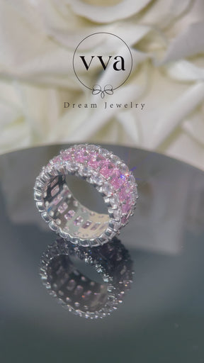 Luxury Pink Moissanite Ring