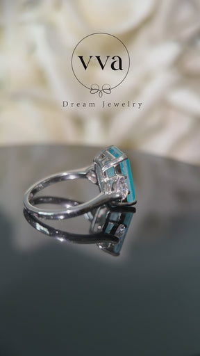 Lab-Created Paraiba Tourmaline Ring 5ct