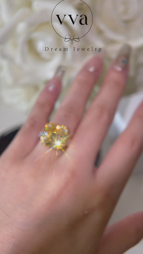 Yellow Moissanite Engagement Ring 10ct