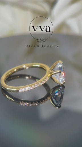 Trillion Moissanite Engagement Ring 1ct