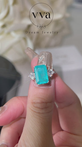 Lab-Created Paraiba Tourmaline Ring 5ct