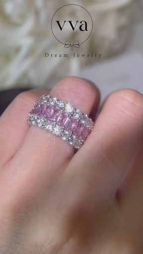 Luxury Pink Moissanite Ring