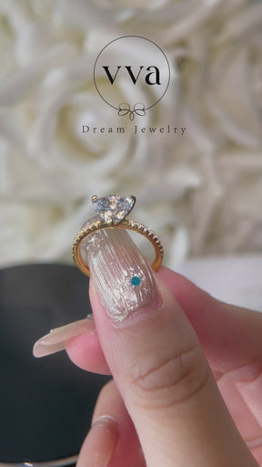 Trillion Moissanite Engagement Ring 1ct