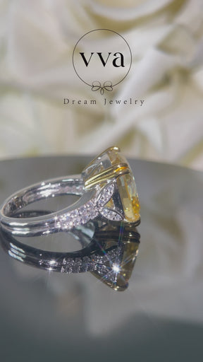 Yellow Moissanite Engagement Ring 10ct