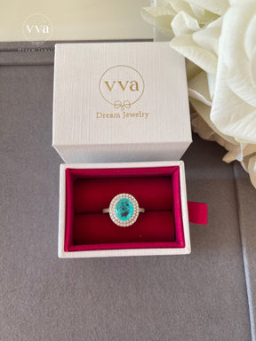 Lab-Created Paraiba Tourmaline Ring 2ct