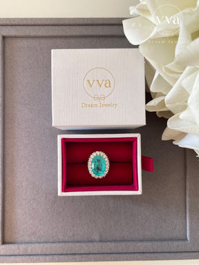 Lab-Created Paraiba Tourmaline Ring 5ct