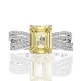 Yellow Princess Moissanite Engagement Ring