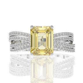 Yellow Princess Moissanite Engagement Ring