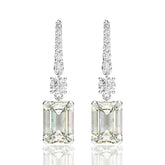 Boucle d'Oreille Émeraude 4ct Plaqué Or Réel 18K