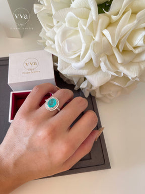 Lab-Created Paraiba Tourmaline Ring 2ct
