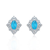 Boucle d'oreille en tourmaline Paraiba bleue créée en laboratoire 1,5 ct 