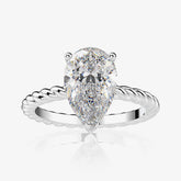 Pear Shape Moissanite Engagement Ring 3ct