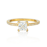 Princess Shape Moissanite Engagement Ring