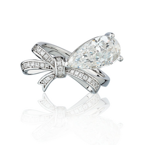 Pear Shape Moissanite Engagement Ring