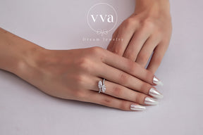 Bague de Fiançailles Marquise Moissanite 0.75ct 
