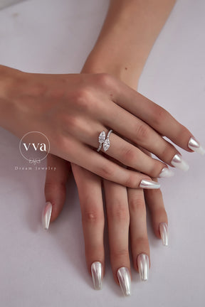 Bague de Fiançailles Marquise Moissanite 0.75ct 