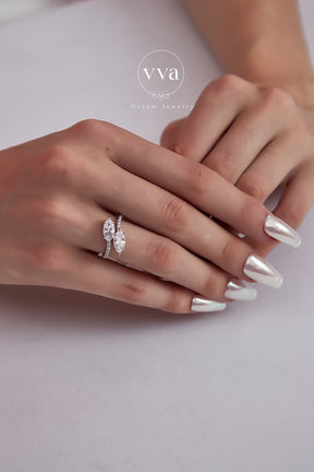 Bague de Fiançailles Marquise Moissanite 0.75ct 