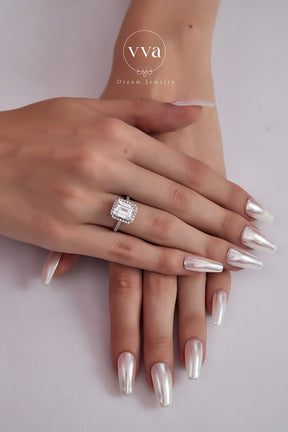 Moissanite Engagement Ring 6ct