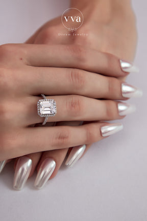 Moissanite Engagement Ring 6ct