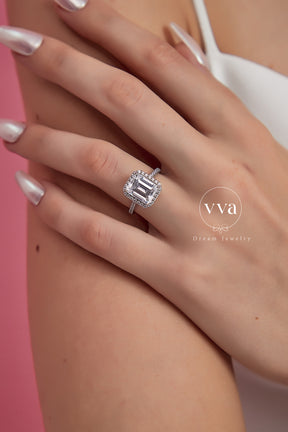 Moissanite Engagement Ring 6ct