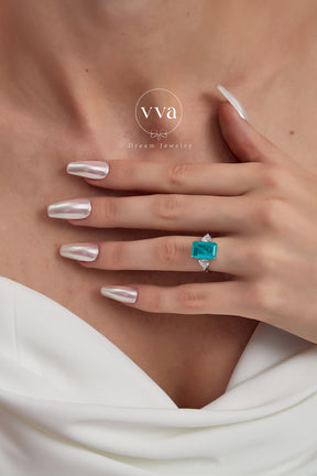 Lab-Created Paraiba Tourmaline Ring 5ct