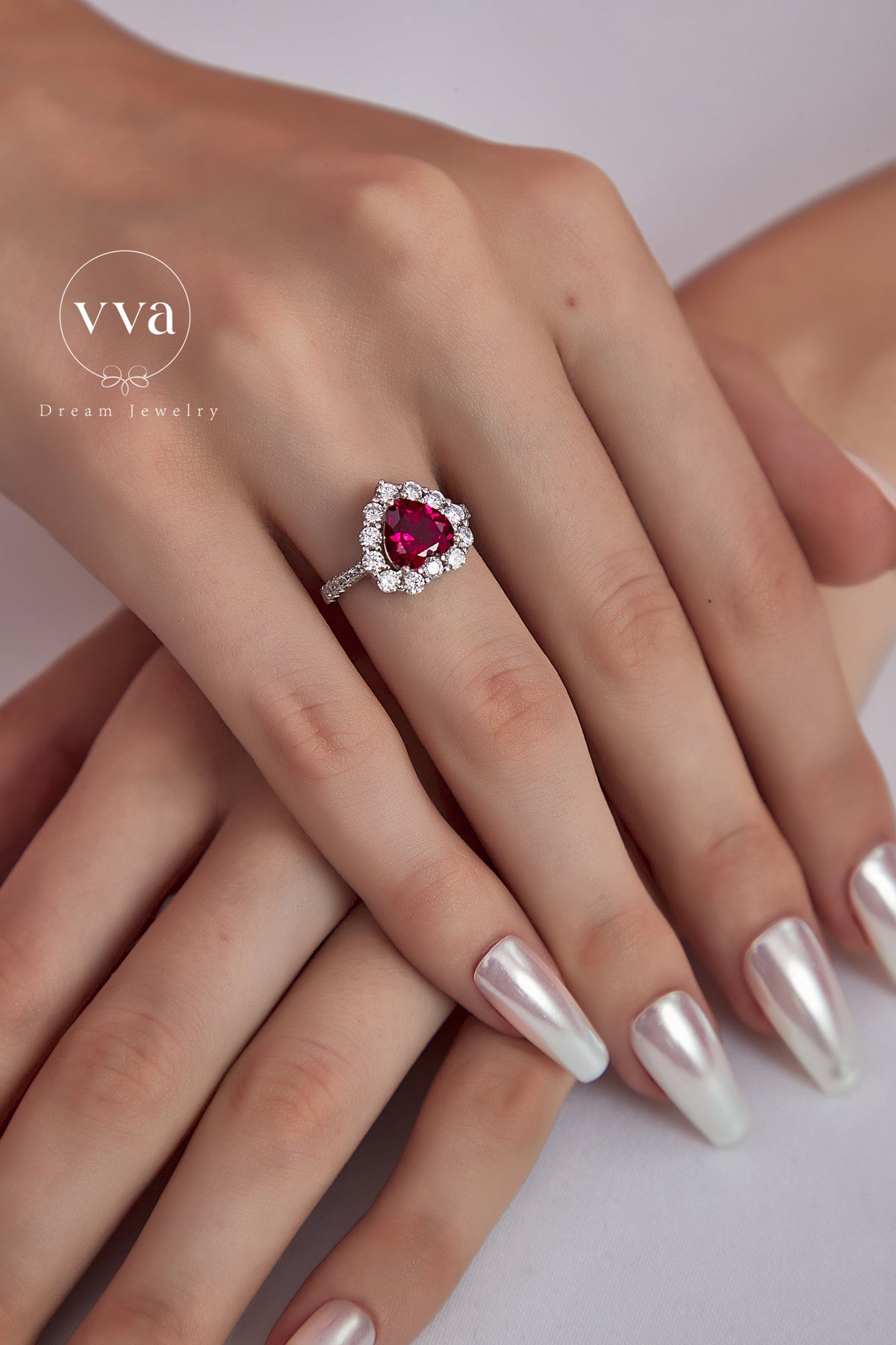 Heart Shape Lab-Created Ruby Ring