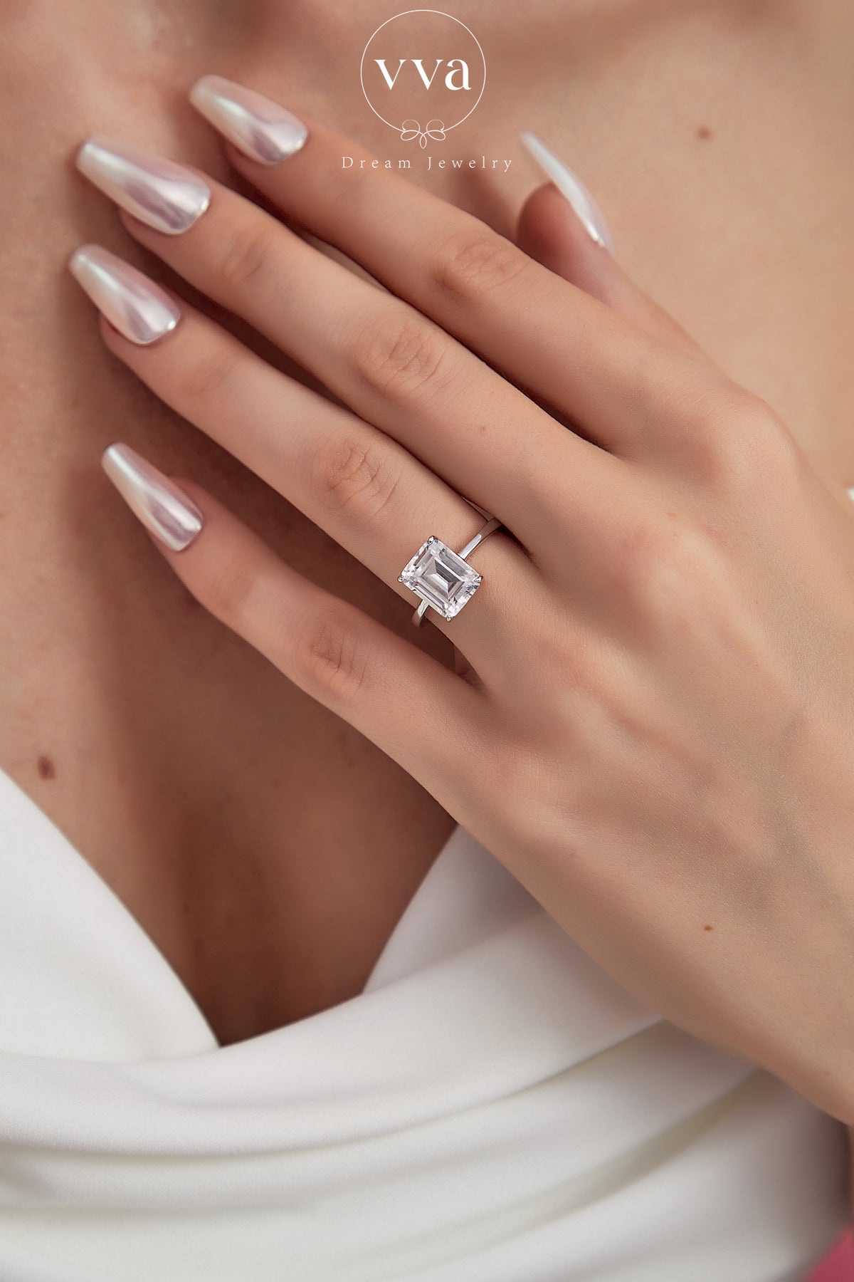 Moissanite Engagement Ring 4ct