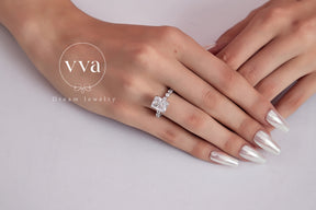 Moissanite Engagement Ring 4ct