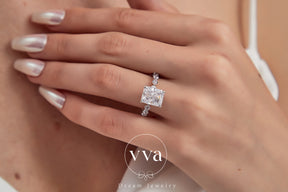 Moissanite Engagement Ring 4ct