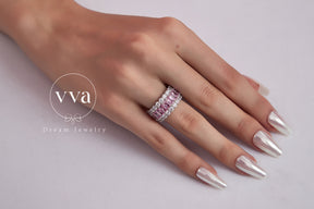 Luxury Pink Moissanite Ring