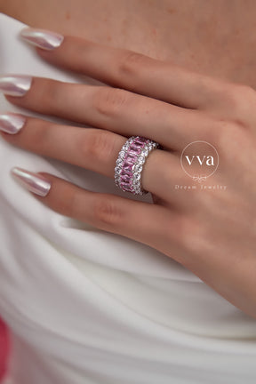 Luxury Pink Moissanite Ring
