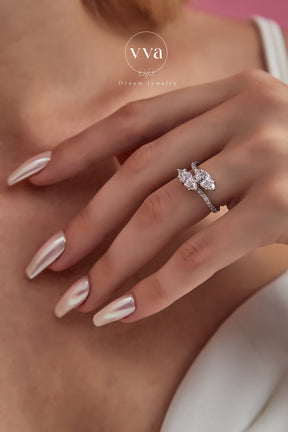 Bague de Fiançailles Marquise Moissanite 0.75ct 