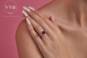Lab-Created Ruby Ring