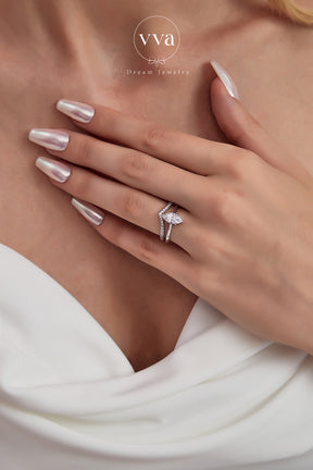 Marquise Moissanite Engagement Ring
